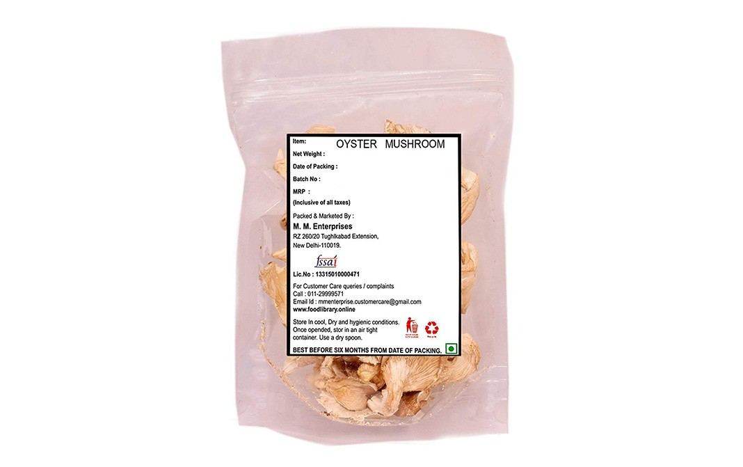 Food Library Dried Oyster Mushroom    Pack  200 grams